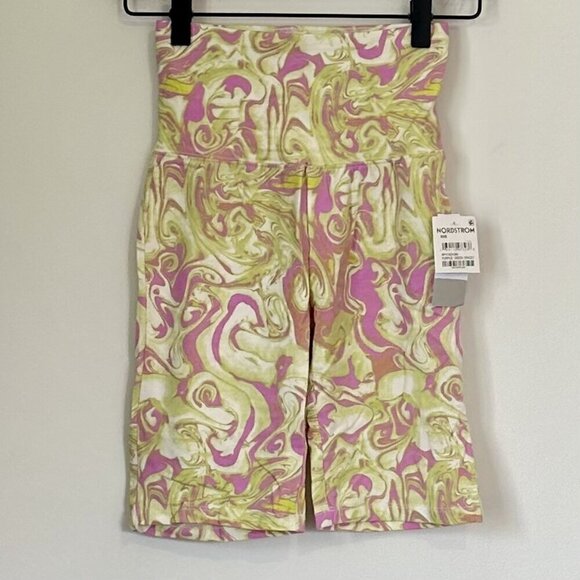 NWT bp High Waist Bike Shorts in Purple Green Spacey - XXS - Picture 2 of 7